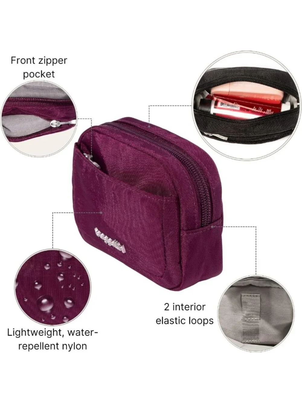 Lightweight Travel Cosmetic Bag - Mini Makeup Organizer & Essentials Pouch